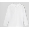 Girl Scalloped Collar Shirt, White - Shirts - 2