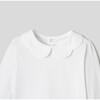 Girl Scalloped Collar Shirt, White - Shirts - 3