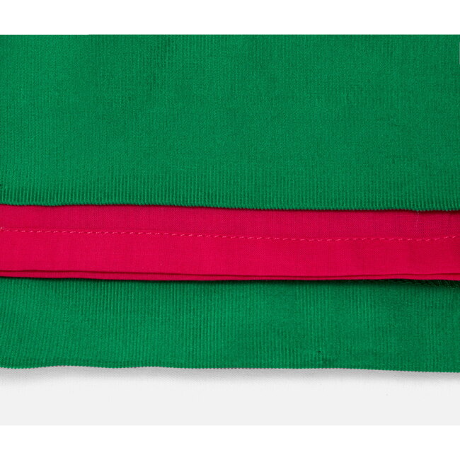 Girl Velvet Dress, Green - Dresses - 5