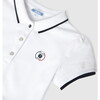 Girl Cotton Pique Dress, White & Navy - Dresses - 4