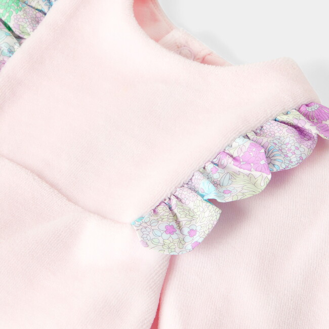 Velvet Baby Girl Pajamas, Pink - Footie Pajamas - 5