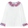 Girl Long Sleeves Blouse, White - Blouses - 1 - thumbnail