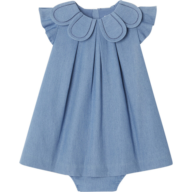 Baby Girl Dress in Chambray - Dresses - 1