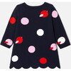 Baby Girl Long Sleeve Dress, Navy & Multi Polka Dots - Dresses - 2