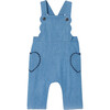 Baby Girl Denim Overalls, Blue - Overalls - 1 - thumbnail