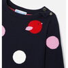 Baby Girl Long Sleeve Dress, Navy & Multi Polka Dots - Dresses - 4