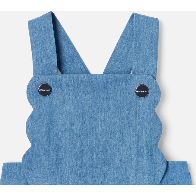 Baby Girl Denim Overalls, Blue - Overalls - 2