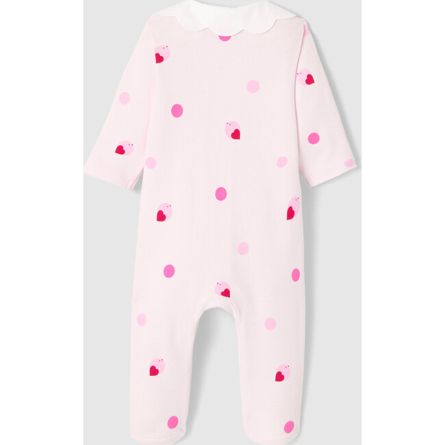 Baby Girl Cotton Pajamas, Pink Multi - Footie Pajamas - 2