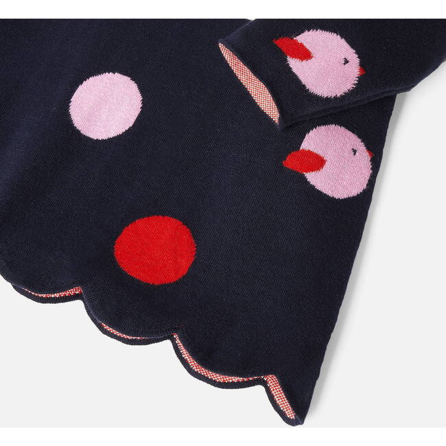Baby Girl Long Sleeve Dress, Navy & Multi Polka Dots - Dresses - 5
