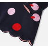 Baby Girl Long Sleeve Dress, Navy & Multi Polka Dots - Dresses - 5