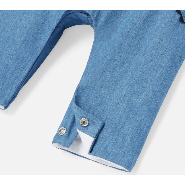 Baby Girl Denim Overalls, Blue - Overalls - 3