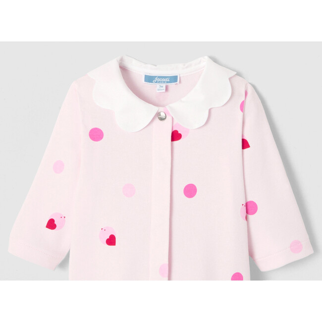 Baby Girl Cotton Pajamas, Pink Multi - Footie Pajamas - 3
