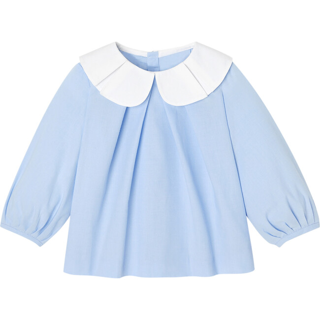 Baby Girl Blouse in Fil-a-Fil, Blue