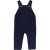 Baby Boy Velvet Overalls, Navy - Overalls - 1 - thumbnail