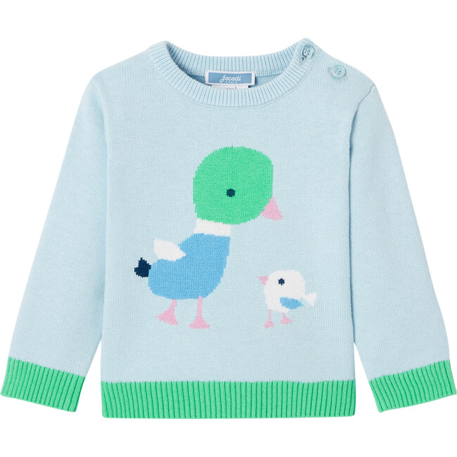 Baby Boy Organic Cotton Sweater, Blue