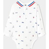 Baby Boy Polo Bodysuit, White Multi - Onesies - 2