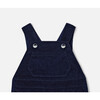 Baby Boy Velvet Overalls, Navy - Overalls - 3