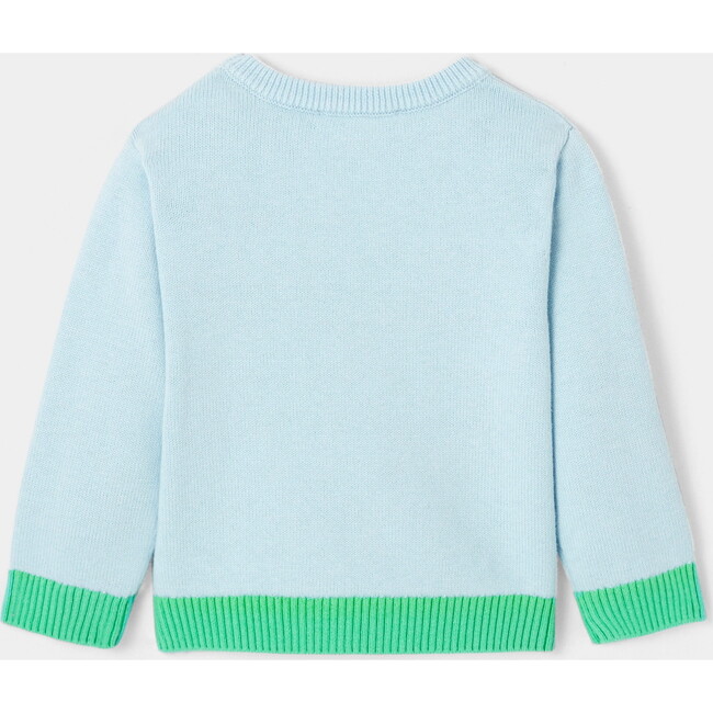 Baby Boy Organic Cotton Sweater, Blue - Sweaters - 2