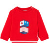 Baby Boy Fleece Sweater, Red - Sweaters - 1 - thumbnail