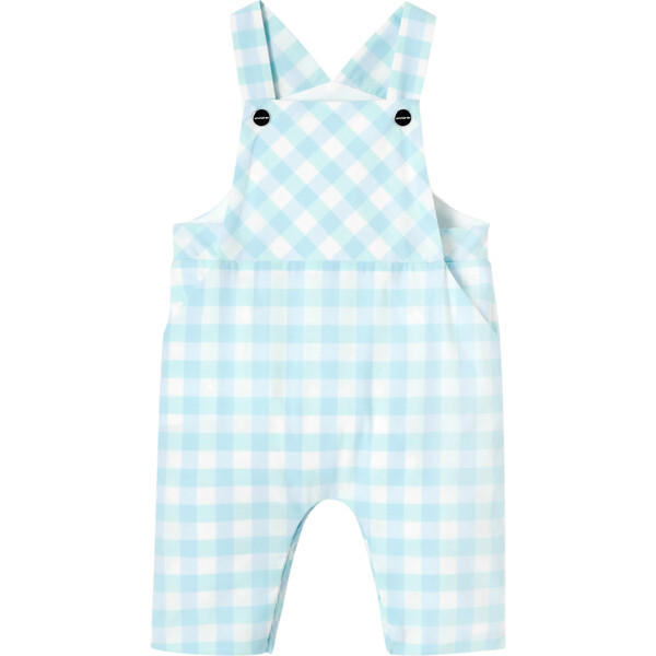 Baby Boy Gingham Overalls, White & Blue Jacadi Rompers
