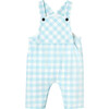 Baby Boy  Gingham Overalls, White & Blue - Overalls - 1 - thumbnail