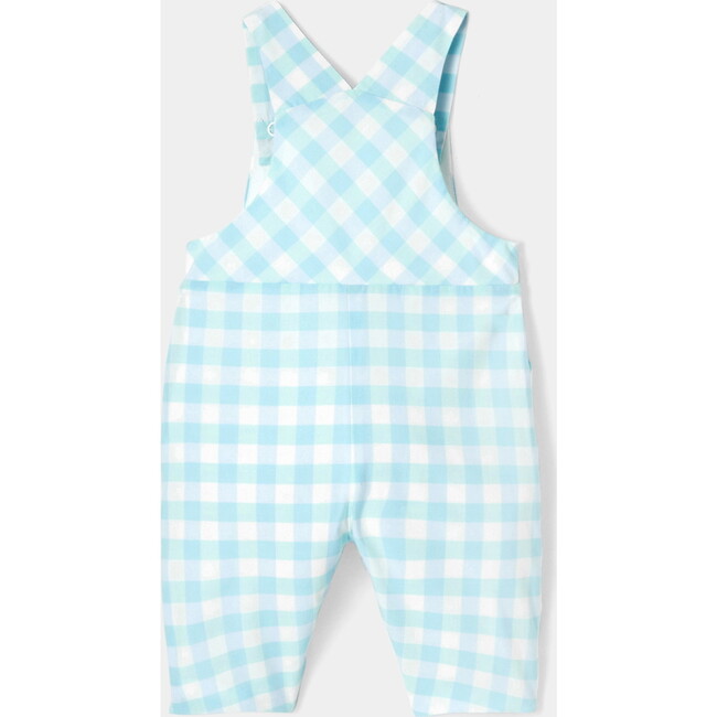 Baby Boy  Gingham Overalls, White & Blue - Overalls - 2