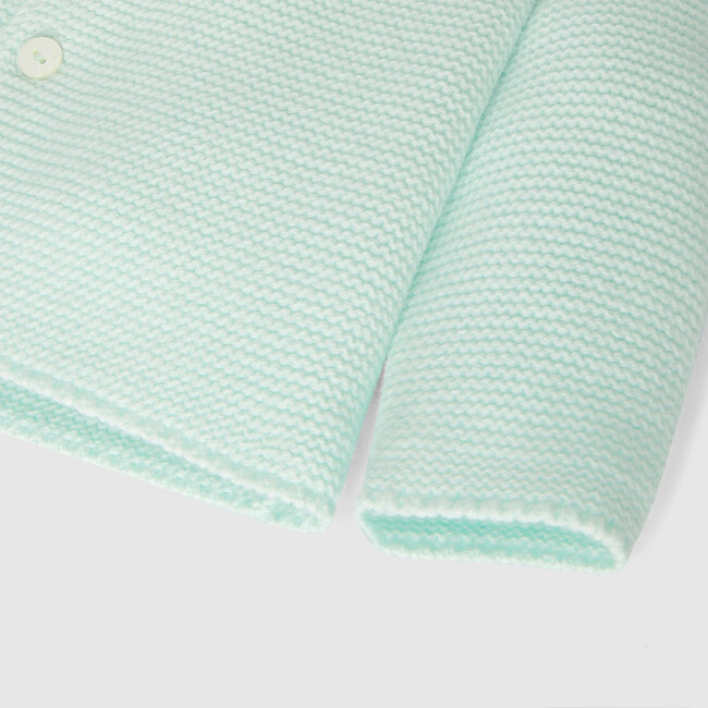 Baby Cardigan in Garter Stitch, Green - Cardigans - 4