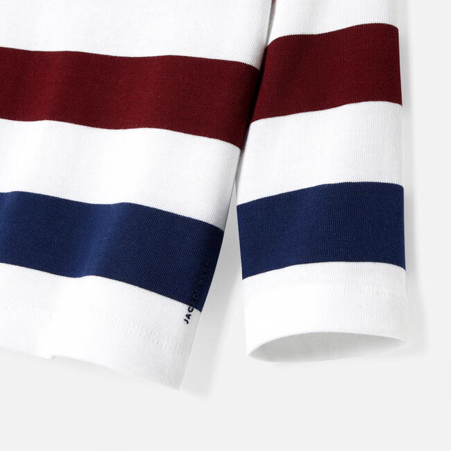 Baby Boy Breton Tee, Blue & Red Stripes - Shirts - 4