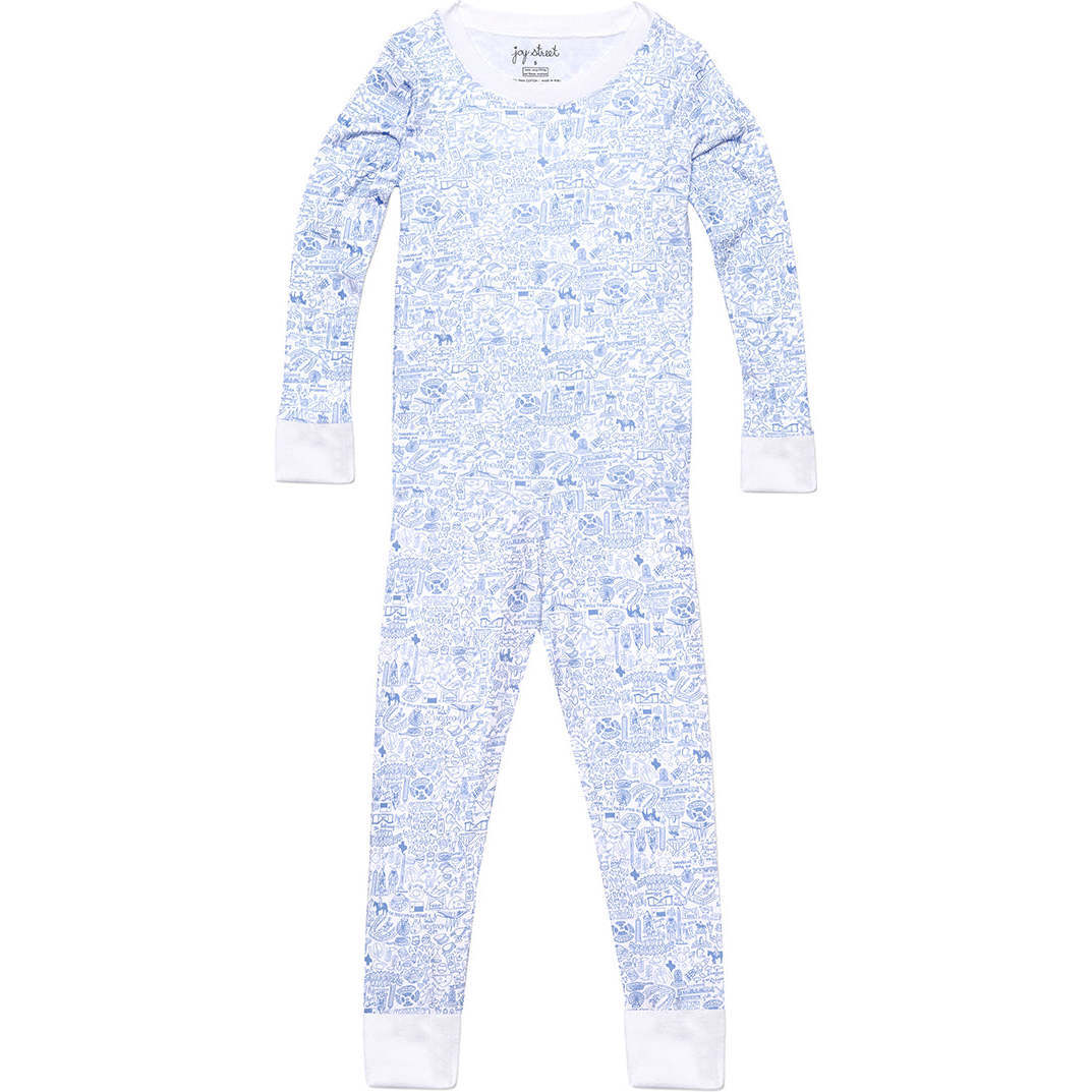 Houston Two Piece Pajamas, Blue - Pajamas - 1