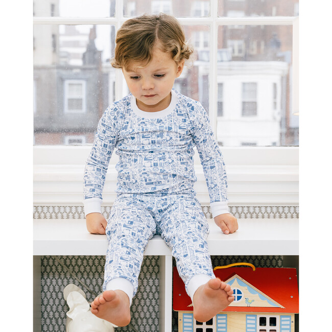 New York City Two Piece Pajamas, Blue - Pajamas - 2