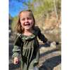 Milly Ruffle Collar Velvet Dress, Green - Dresses - 2