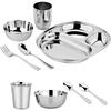 Dine & Develop Feeding Set, Classic Stainless Steel - Tableware - 1 - thumbnail