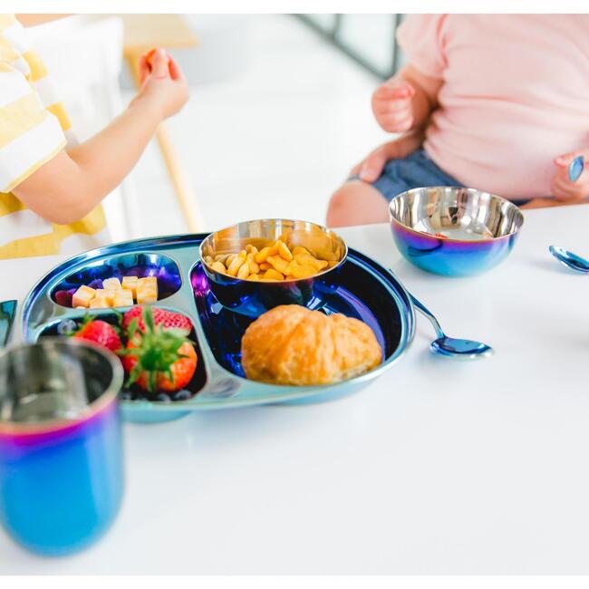 Dine & Develop Feeding Set, Iridescent Blue - Tableware - 2