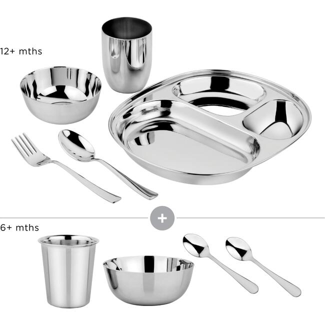 Dine & Develop Feeding Set, Classic Stainless Steel - Tableware - 3