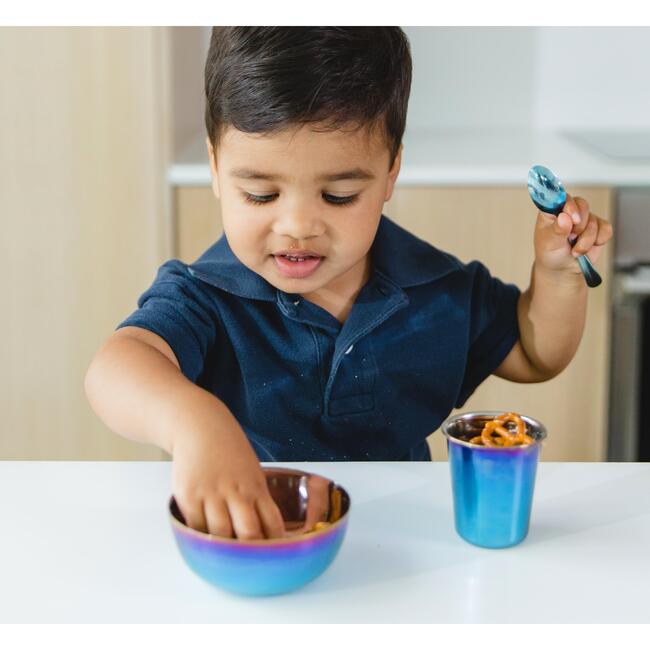 Dine & Develop Feeding Set, Iridescent Blue - Tableware - 5