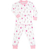 Spa Day Long Sleeve Pajama Set, White - Pajamas - 1 - thumbnail