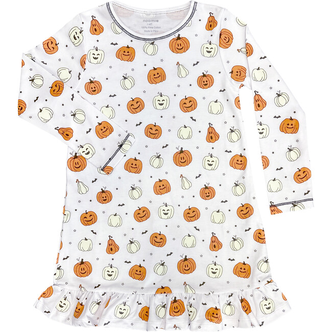 Spooky Pumpkins Glow-In-The-Dark Long Sleeve Dress, Multi