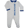 "New to the Team" Zipper Footie, Grey - Footie Pajamas - 1 - thumbnail