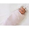 Jacquard Hearts Cotton Baby Blanket, Pink - Blankets - 2