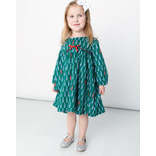 Nutcrackers Long Sleeve Empire Waist Dress, Green & Red - Dresses - 2