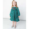 Nutcrackers Long Sleeve Empire Waist Dress, Green & Red - Dresses - 2