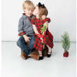 Holiday Plaid Flutter Sleeve Ruffle Dress, Red & Black - Dresses - 3