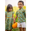 Pumpkin Spice Flutter Sleeve Ruffle Sleeve Dress, Green - Dresses - 3
