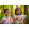 Apple Pie Print Short Sleeve Shirt, Blue & Red - Shirts - 3