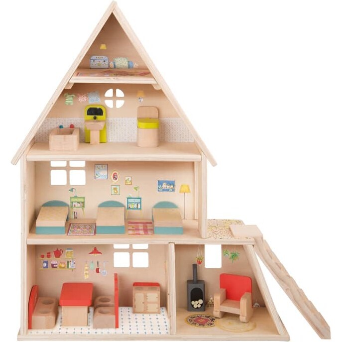 Wooden Playhouse The Big Family - Dollhouses - 1