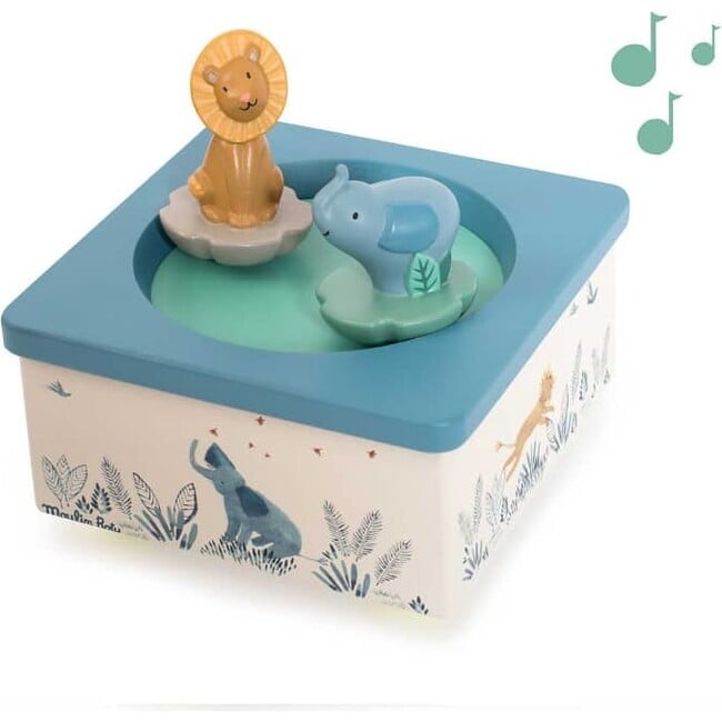 Lion & Elephant Under my Baobab Tree music box - Woodens - 3