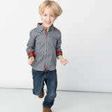 Houndstooth Long Sleeve Shirt, Black & White - Shirts - 2