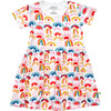 Stretchy Short Sleeve Twirl Dress, Rainbows Pink - Pajamas - 1 - thumbnail