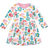 Stretchy Long Sleeve Twirl Dress, Flower Power - Pajamas - 1 - thumbnail