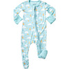 Long Sleeve Zip Footie, Clouds - Pajamas - 1 - thumbnail